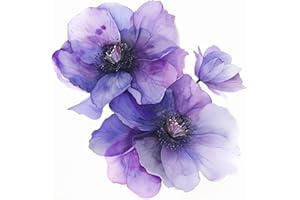 MAKTEM Clematis Flower Car Decal Watercolor, Purple Flower Bumper Sticker, Removable Waterproof Decals for Car, Electronic, Case, Waterbottle, Vehicle Decor Sticker (Purple)