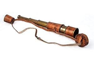 ROORKEE INSTRUMENTS (INDIA) A NAUTICAL REPRODUCTION HOUSE RII Antique Decor Spyglass, Pirate Telescope with Leather Case, Handheld Telescope for Adventure Enthusiasts, Monocular Nautical Decor for Gifting, Travellers, Kelvin & Hughes London, 16"