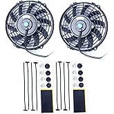 8MILELAKE 12V Electric Radiator Fan High Performance Black Electric Radiator Cooling Fan with Assembly Kit (2, 9 inches)