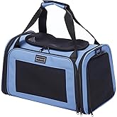PETSFIT Pet Carrier, Dog Carrier Airline Approved, Collapsible Soft Sided TSA Approved Pet Carrier for Small and Medium Cats,