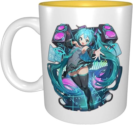 Amazon Co Jp 初音ミク Future Miku コーヒーカップ マグ かわいい食器 耐熱 耐冷 マグカップ 贈り物 人気 景品 マグ 贈答品 男性 女性オフィス 330ml マグ ビアマグ Yellow ホーム キッチン