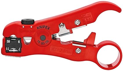 KNIPEX 16 60 06 SB Abisolierwerkzeug für Koaxial- und Datenkabel 125 mm (in SB-Verpackung)