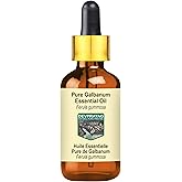 Devprayag Galbanum Essential Oil (Ferula gummosa) with Glass Dropper | Pure | Non-Sticky | Non-Greasy | Lightweight | Men & Women | All Skin Types | Steam Distilled 15ml (0.5 oz)
