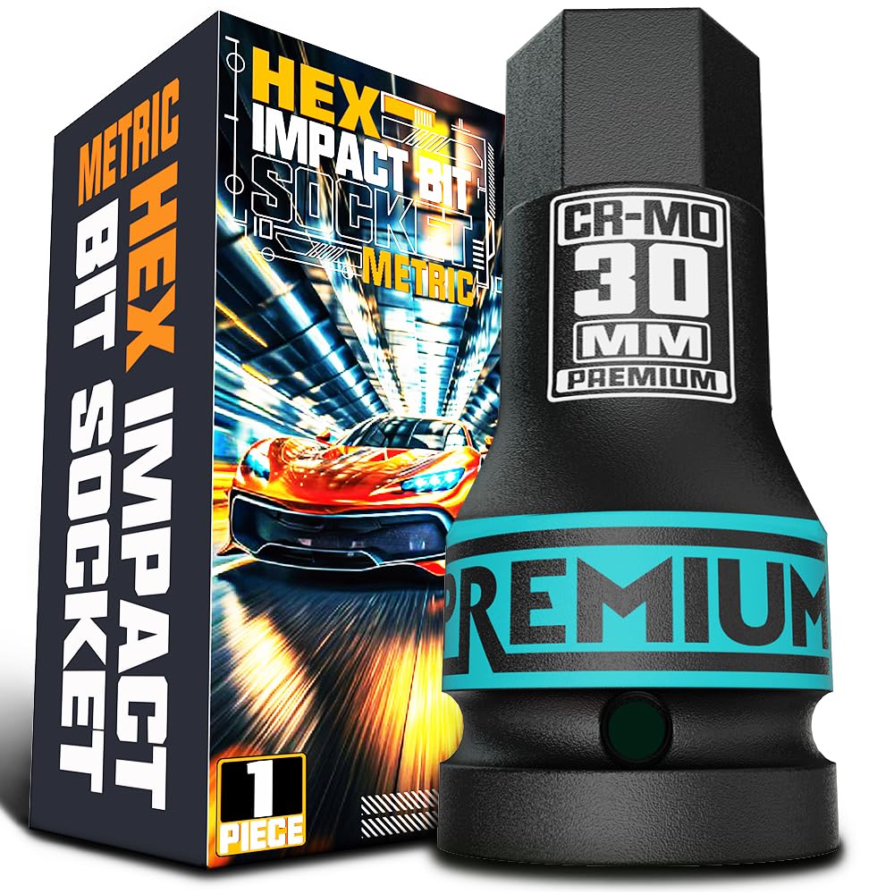 KIRXST 3/4" Impact Hex Bit Socket, H30 (30mm) Allen Key Socket, Premium CR-MO Steel, Metric 100mm Length