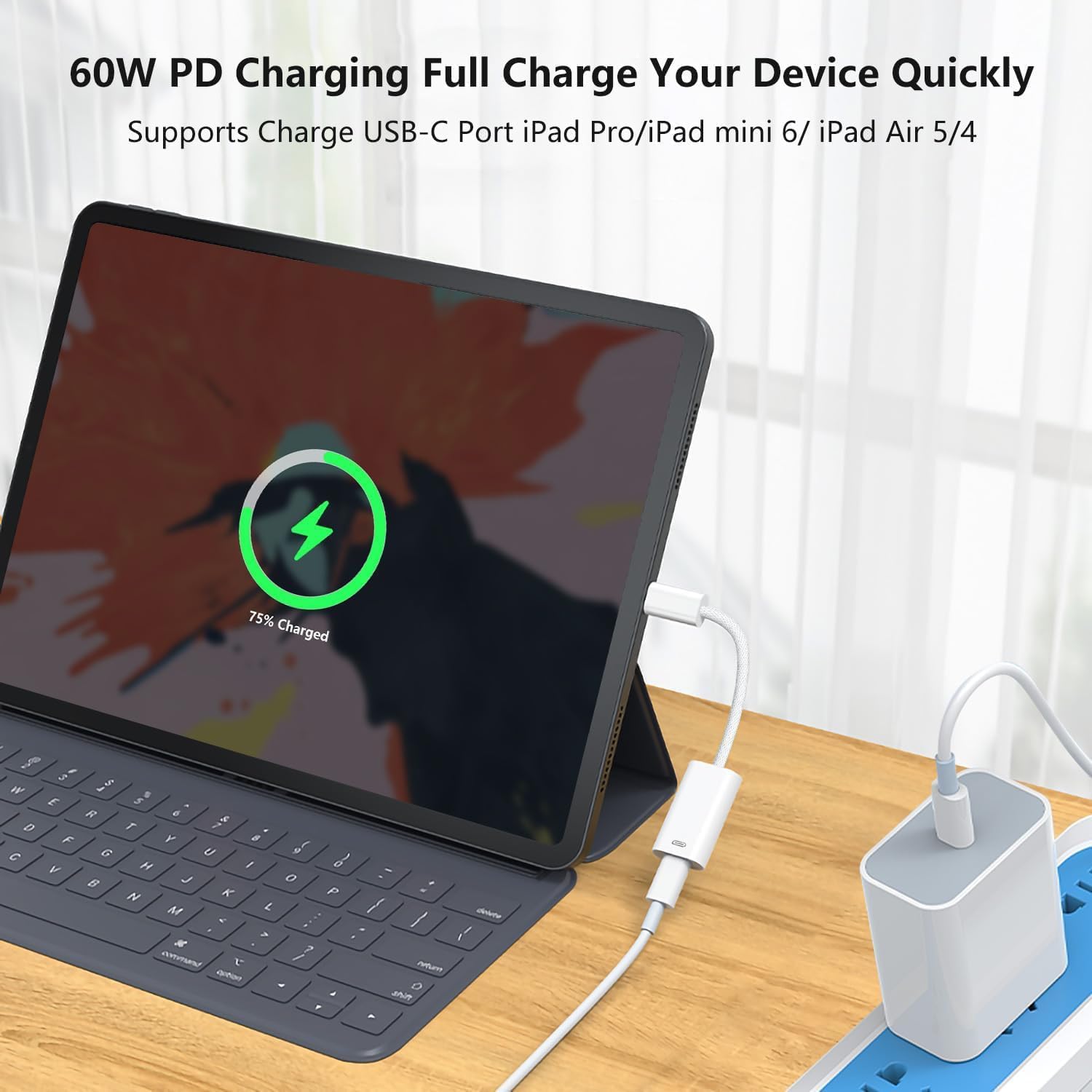 USB C to Lightning Headphone Audio Adapter for iPhone 16 15 Plus Pro Max with Charge Data,Type C Male to Female Lightning Earphone Converter Dongle for iPad Pro Air Mini MacBook