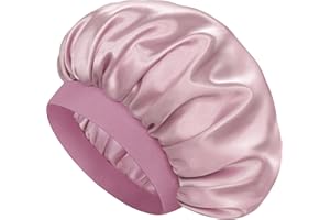 Doitory Satin Silk Bonnet for Sleeping, Double Layer Silk Sleep Cap for Men & Women, Soft Satin Lined Bonnet for Curly Hair