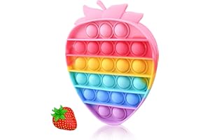 WOPLAGYREAT Bubble Fidget Sensory Toys,Cute Push Silicone Squeeze Toy for Autism Anxiety Stress Relief Small Strawberry Toddler Fidgets Party Travel Office Classroom Gifts for Kids Girl Boy Adults