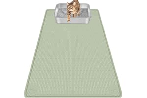 Bartuke Cat Litter Mat, Extra Large 101 x 71cm Silicone Mat Litter Trapping Mat for Scatter Control, Soft on Kitty Paws, Easy