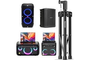 Ikarao Speaker Stand Tripod Adjustable Height 32" to 47", Max Load 66LBS, with 35mm Insert(Compatible with JBL, Bose, Ikarao, Alto, Mackie, etc.), Speaker Tripod for Heavy Duty Speaker, PA, DJ, Stage