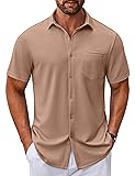 COOFANDY Mens Button Down Short Sleeve Shirt Casual