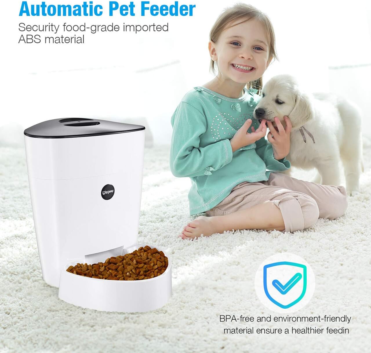 Pet Supplies : isYoung Automatic Cat Feeder, 4L Smart Pet Feeder for Cat & Dog - 6 Meal, LCD Display with Timer Programmable, Portion Control - Battery/Plug-in Power : 