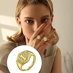 U7 Trendy A-Z Letter Gold Plated Adjustable Opening
