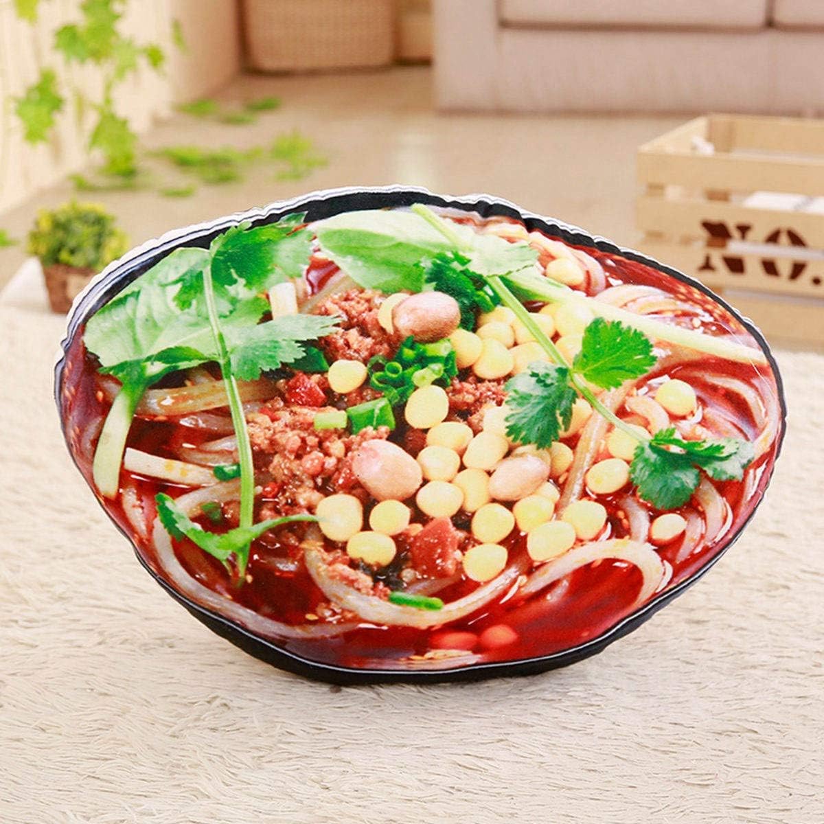 YuJian12 Cartoon 3D Printing Big Cushion Simulating Chinese Snacks Liangpi Dumplings Baozi Pillow Novelty Gifts For Children Pillow For Home Decor (Color : Suan la fen)