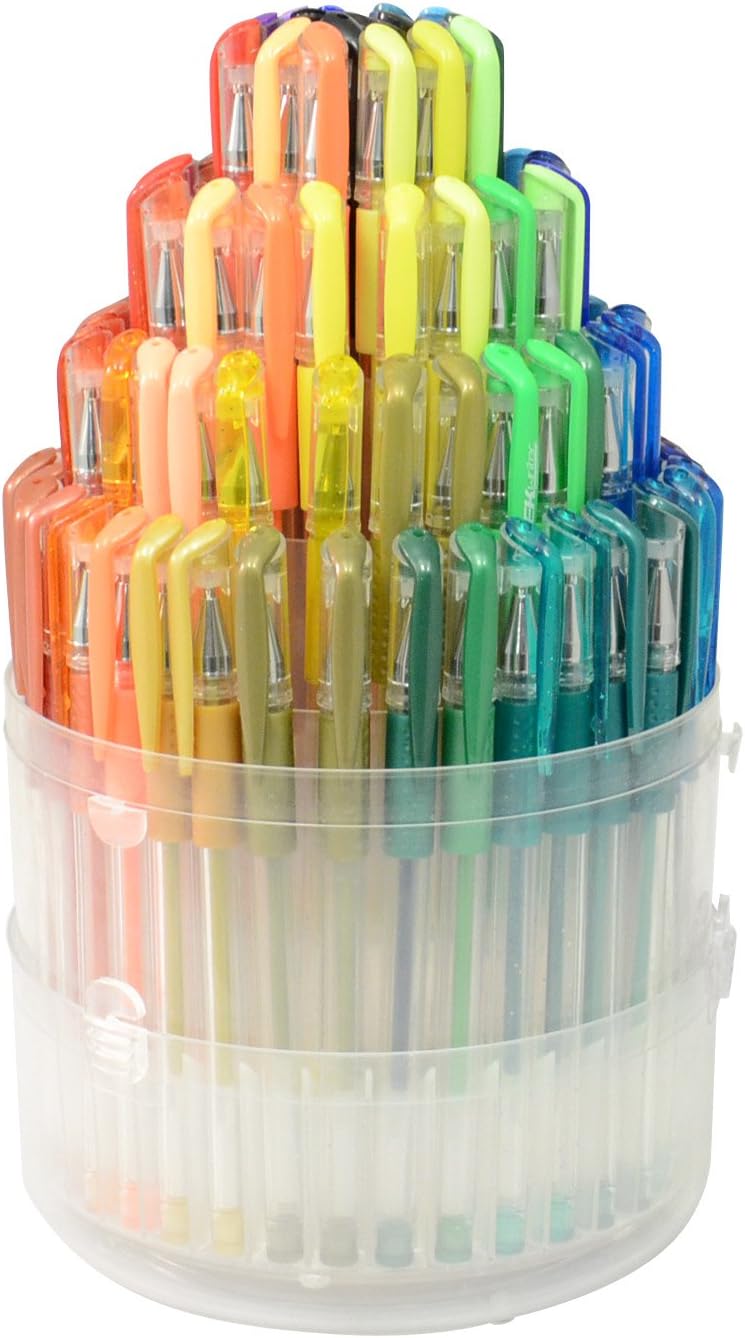 TEKwriterUSA Gelwriter Gel Pen Set with Popup Case, 100Count (27104D