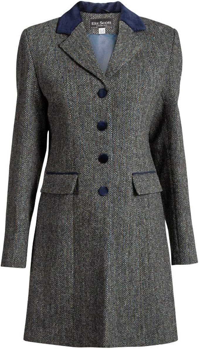Sophie Ladies Harris Tweed Jacket Navy/Grey Herringbone Amazon.co.uk