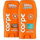 Carpe Antiperspirant Deodorant for Men, Sandalwood &amp; Clean Sport - 2 Pack | Dermatologist Tested - 100 Hr Sweat &amp; Odor Control - Free from Baking Soda &amp; Parabens - Clinical Strength Deodorant - 2 Pack