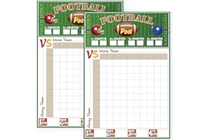 GIURKUU 2 Pcs Football Pool Poster, 19‘' x 27.77'' Football Squares Board 100 Grids, Large Football Pool Squares Poster, Big Football Game Party Supplies 2026