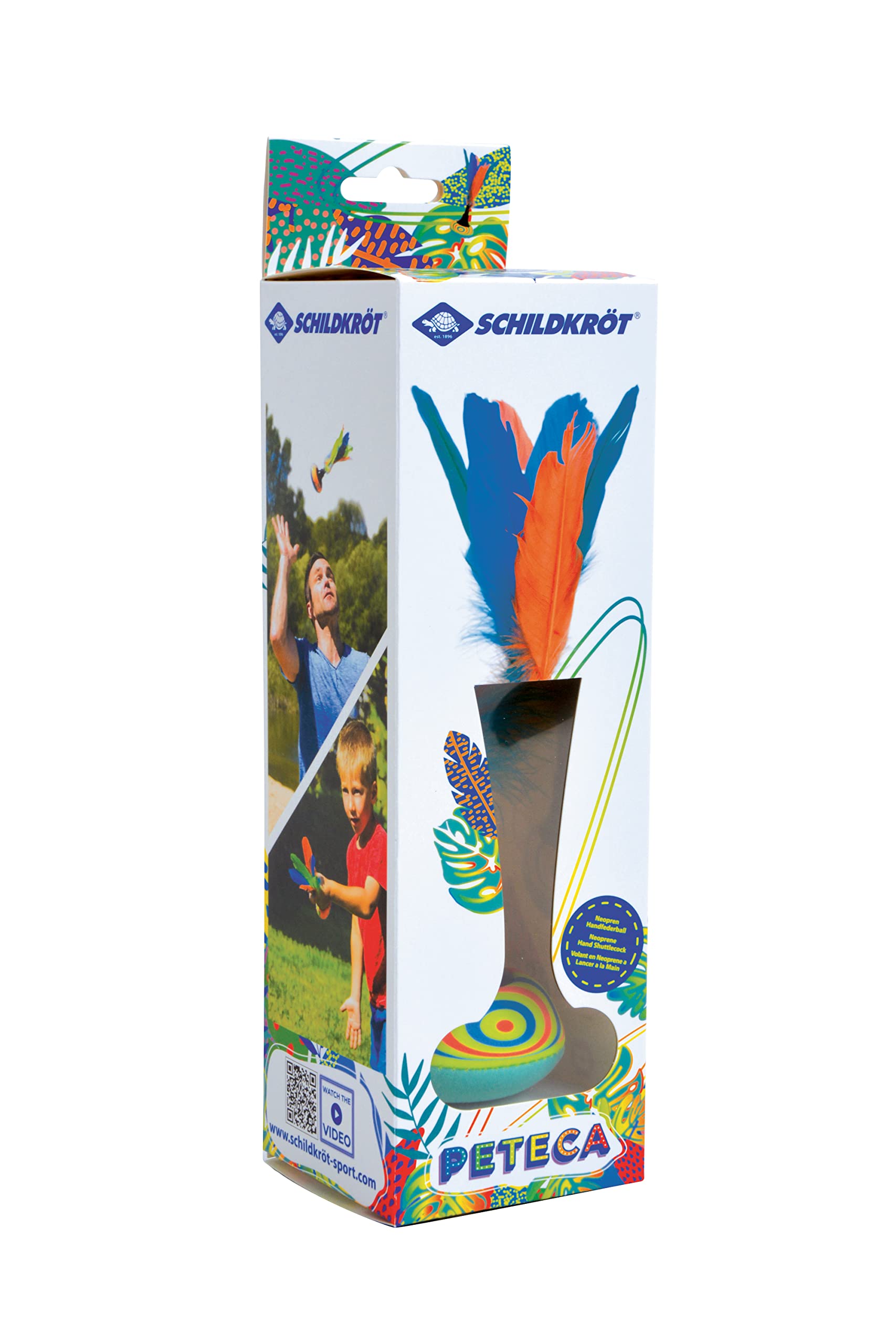 Schildkröt Neopren Peteca – Handfederball mit weicher Schlagfläche – Trend-Spiel aus Südamerika – Indiaca – Brazilian Shuttle