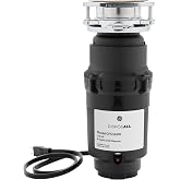 GE Disposall Continuous Feed 1/2 HP Motor Garbage Disposer, Good for Grinding: Cooked Meat, Beans, &amp; Seeds, Universal 3 Bolt Install &amp; Power Cord Included, Recommended for 2-4 Person Homes, GFC565W