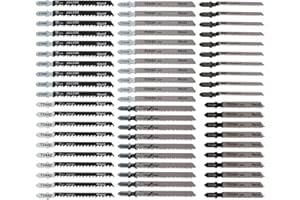 60pcs T Shank Jigsaw Blades Set, Assorted Jig Saw Blade Set for Wood Plastic and Metal Cutting, Fits Most Jig Saw Models