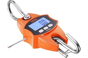 VEVOR Digital Crane Scale, 880 lbs/400 kg, Industrial Heavy Duty Hanging Scale with Cast Aluminum Case & LCD Screen, Handheld Mini Crane with Hooks for Farm, Hunting, Fishing, Outdoor, Garage (Orange)