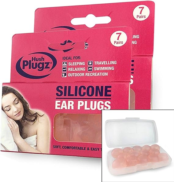 Hush 7 Pairs Plugz Silicone Earplugs Pack of 7 (2 Packs (14 pairs