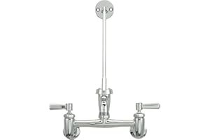 Zurn Z843M1-XL AquaSpec Wall-Mount Service Sink Faucet, Vacuum-Breaker, Pail Hook, Wall Brace, Metal Lever Handles -Chrome