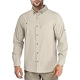 Outdoor Ventures Men's Long Sleeve Hiking Shirt UPF 50 UV Sun Protection Shirt Cooling Quick Dry for Travel Fishing Safari
