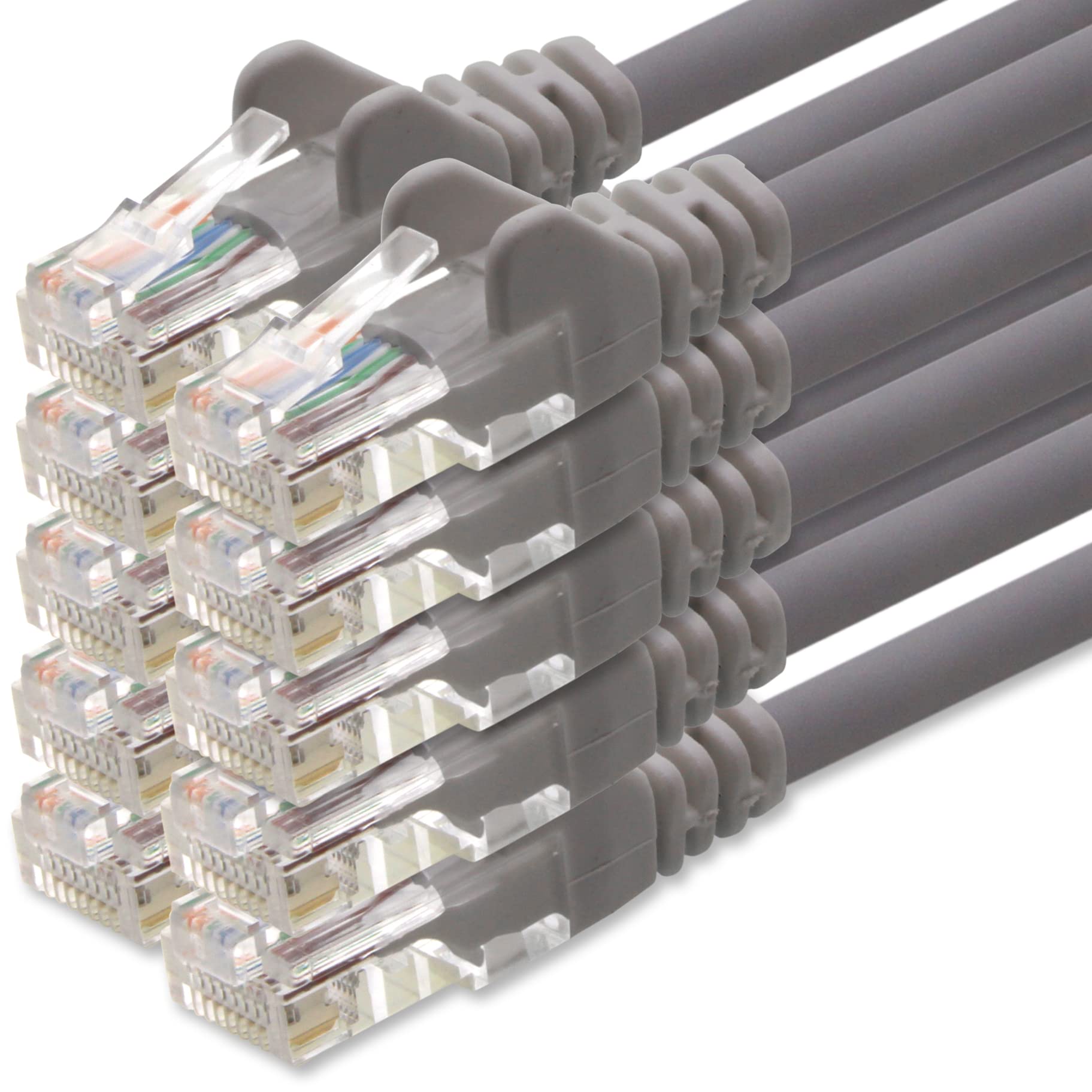 1aTTack.de Network cable Cat.6 - gray - 10x - 0.5m - (set) - CAT6 Ethernet cable Lanka cable 1000 Mbits patch cable