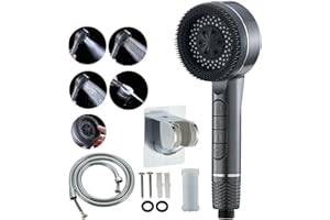 UYOFO RV Shower Head with Hose, High Pressure 4 Setting Shower Head with Filter and On/Off, Water Saving Shower Head for RV/Camper, Travel Trailer, Motorhome,Shower head Replacement