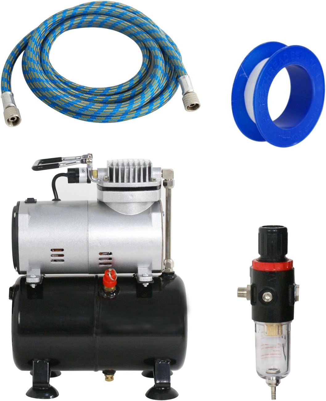 ZENY Pro 1/5 HP Airbrush Air Compressor Airbrushing Kit w/ 3L Tank and 6FT Hose Multipurpose for Spraying Cake Decorating Tattoo Nail Craft Painting: Arts, Crafts & Sewing
