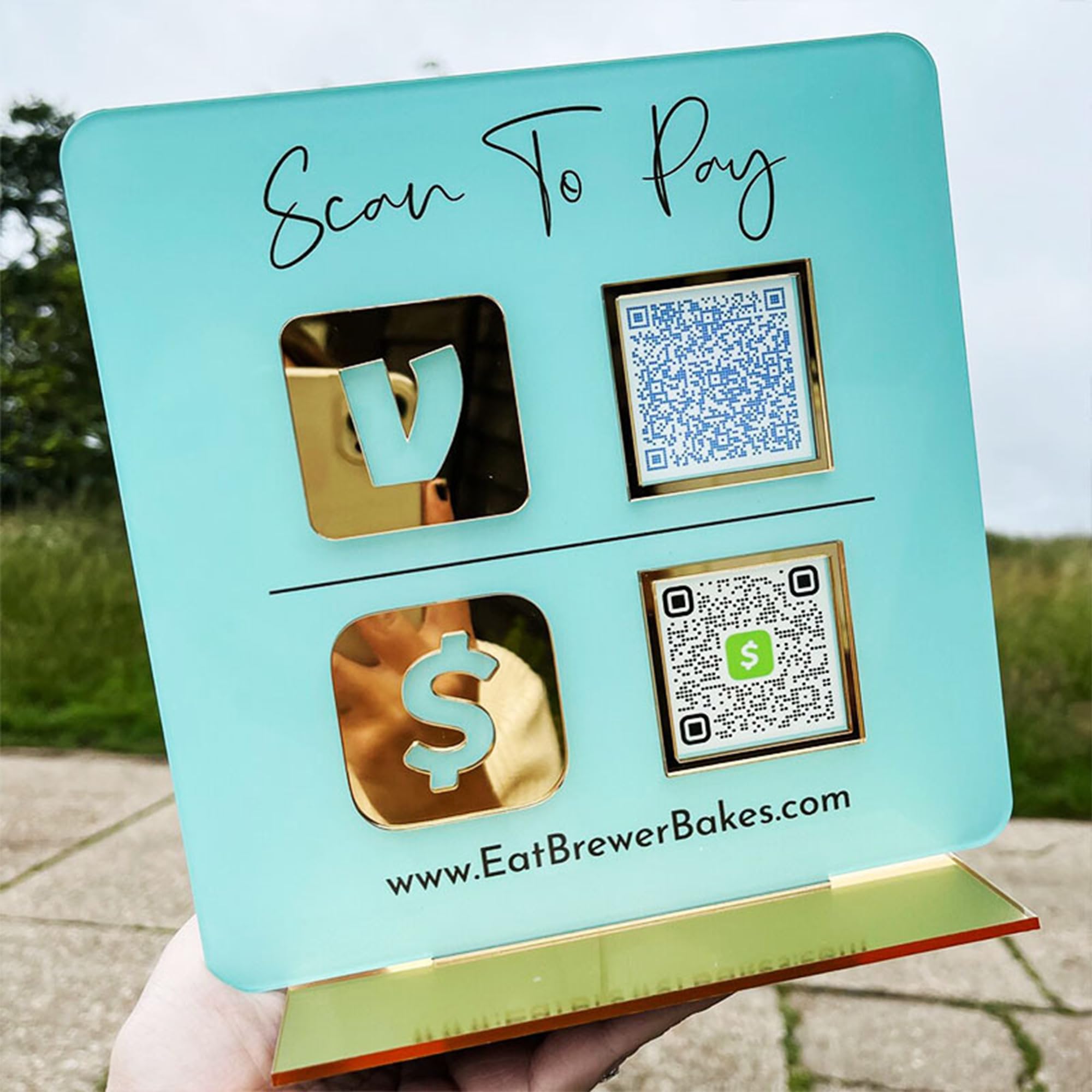 hadefa Personalized Multi Business QR Code Sign QR