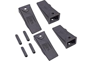 BOLEWIN X156L Bucket Teeth with 156LPN Roll Pins Dirt Bucket Tooth for Skid Steer, Backhoe, Mini Excavators 4 Packs