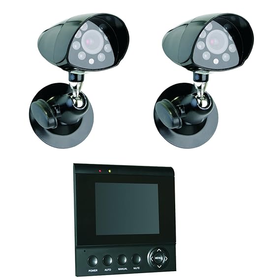 Smartwares verkabeltes 2 Kanal Kamerasystem mit 4,5' TFT Bildschirm CS72SEC black