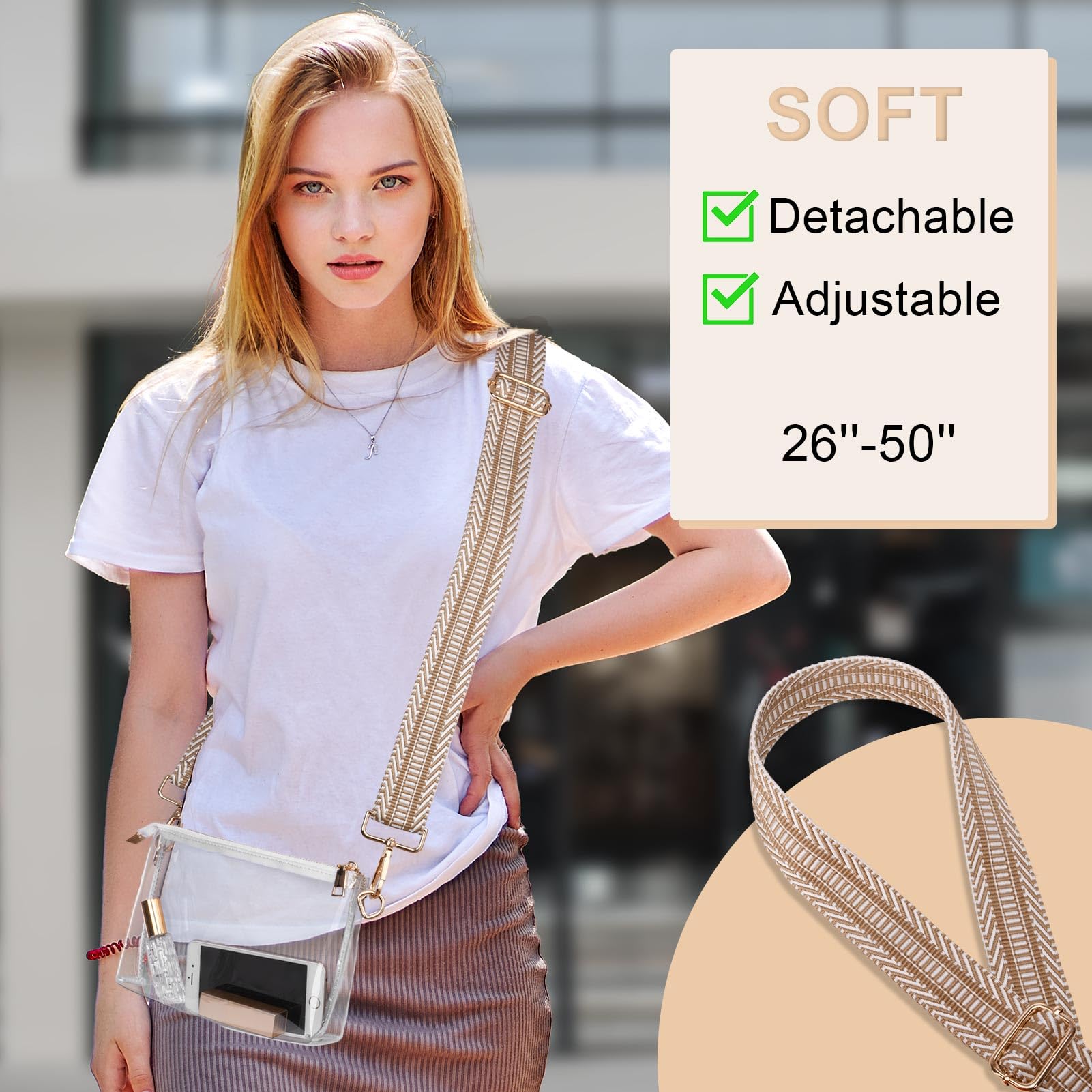 Clear Purse for Women - Stadium Approved Crossbody Bag, Small Stadium Bag for Concerts & Sports Events