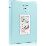 Ablus 128 Pockets Mini Photo Album for Fujifilm Instax Mini 7s 8 8+ 9 25 26 50s 70 90 Instant Camera & Name Card (Ice Blue)