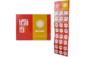 Tiesta Tea - 2025 Holiday Tea Advent Calendar, 24 Days of Premium Loose Leaf Blends Christmas Countdown, Brew Hot or Iced, Limited Edition Gift Set with 24 Sample Pouches