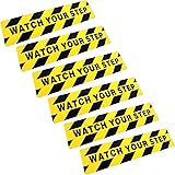 Boao 6 Pieces Watch Your Step Floor Decals Stickers