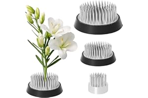 WULITAOTAO 3 Pcs Flower Frog Pin Holder, Round Metal Flower Frog Vase Arranger Pin Holder, for Ikebana, Home Decoration Craft, DIY Flower Craft Arrangements (Silver)