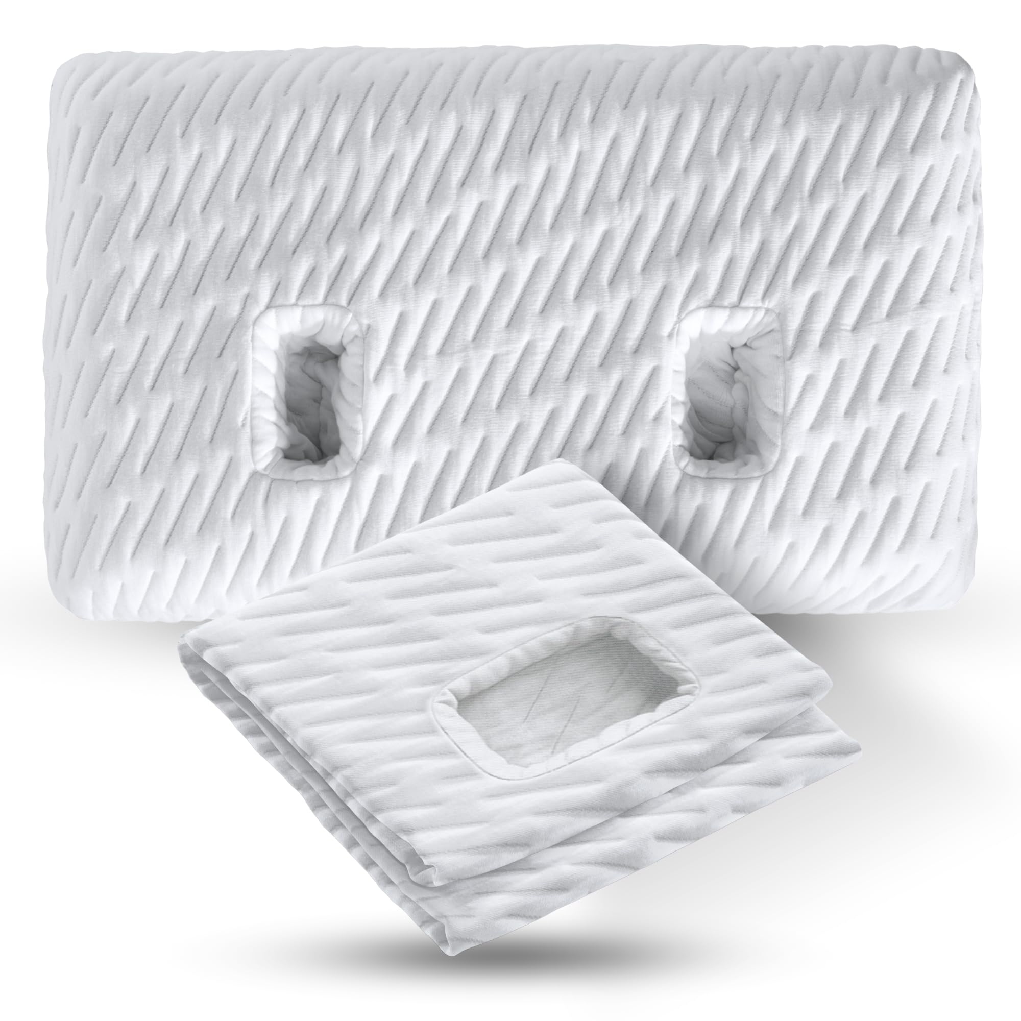 BLISSBURY Ear Hole Pillow CASE (White)