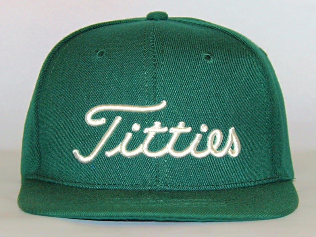 Titties Golf Hat Snapback Cap PGA Flat bill Brim Green Amazon.co.uk