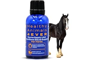 HealthyAnimals4Ever Horse All-Natural Equine Gastric Ulcer Syndrome (EGUS) Support -Reduces Ulcers & Other Stomach Lining Issues - Supplements for Horses - Homeopathic & Highly Effective-300 Tablets