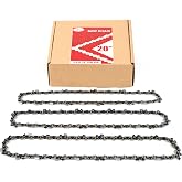 PETOX 20 Inch Chainsaw Chain 3-Pack 72 Drive Links, 3/8" Pitch, 0.050" Gauge, Fit for Husqvarna, Stihl, Craftsman, Dolmar, Earthwise Chainsaws and More-E72