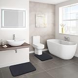 Non Slip Bath Mat Set 50x80cm & 50x60cm U Shape Black view 2