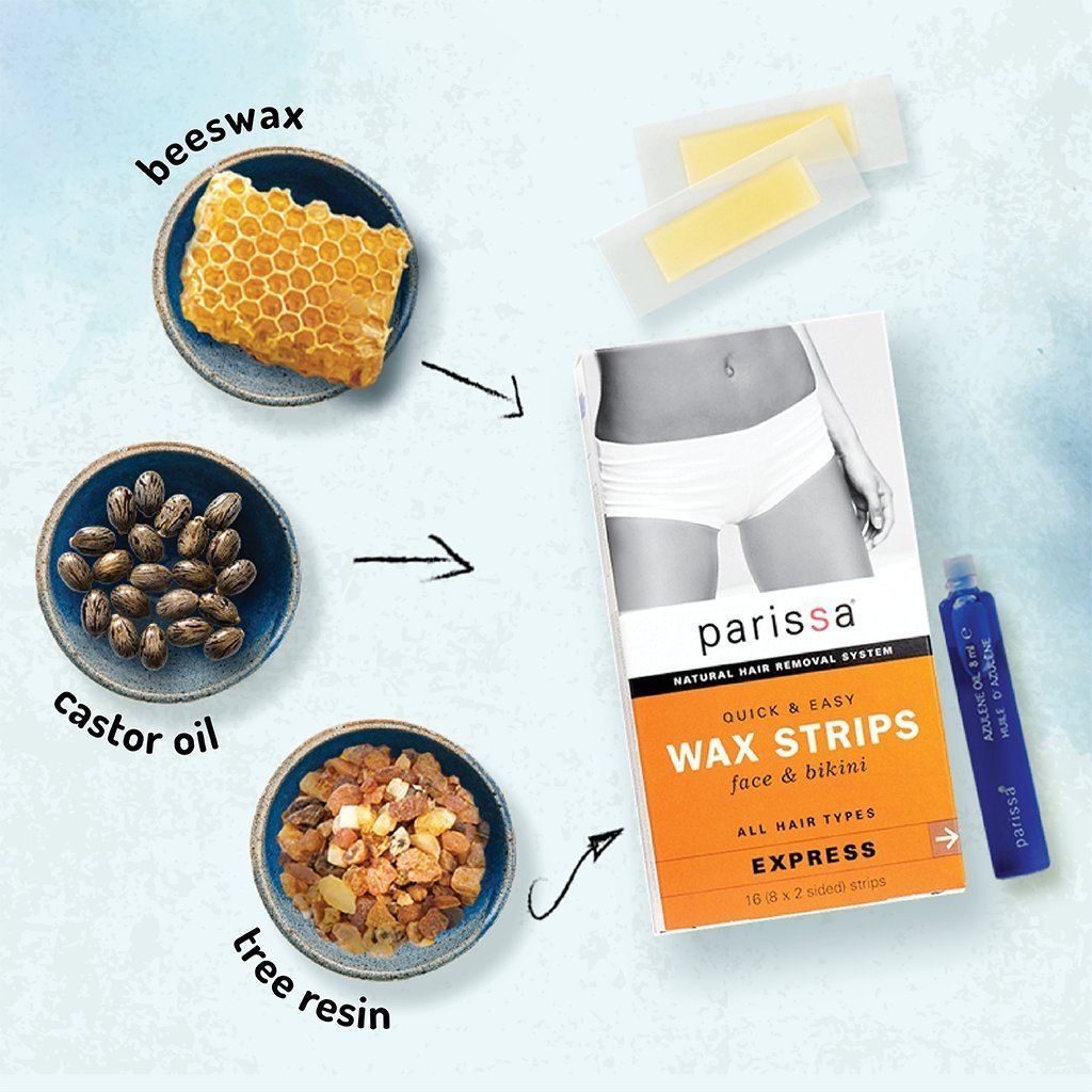 Wax Strips Face & Bikini, Hair Removal Waxing Kit for Women with Smaller Wax Strips for the Face & Bikini, 16 Strips & Aftercare oil