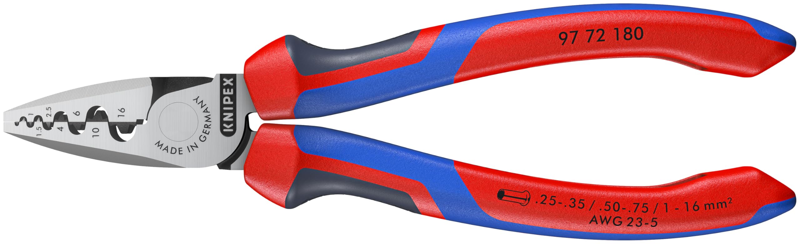 KNIPEX Crimping Pliers for Wire Ferrules,Red