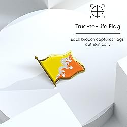 Bhutanese Flag Lapel Pin - Druk Yul Enamel Metal