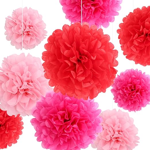 Amazon Com Paper Pom Poms Hanging Gradient Paper Flower Ball