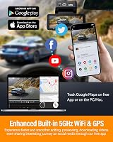 IIWEY D2 Pro Dash Cam 4K Front Rear GPS 5GHz WiFi 64GB Card view 4