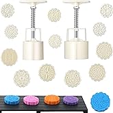 14 Pieces Bath Bomb Mold Kit Includes 2 Pieces Bath Bombs Press with 12 Pieces Stamps for Making DIY Bath Bombs Tools